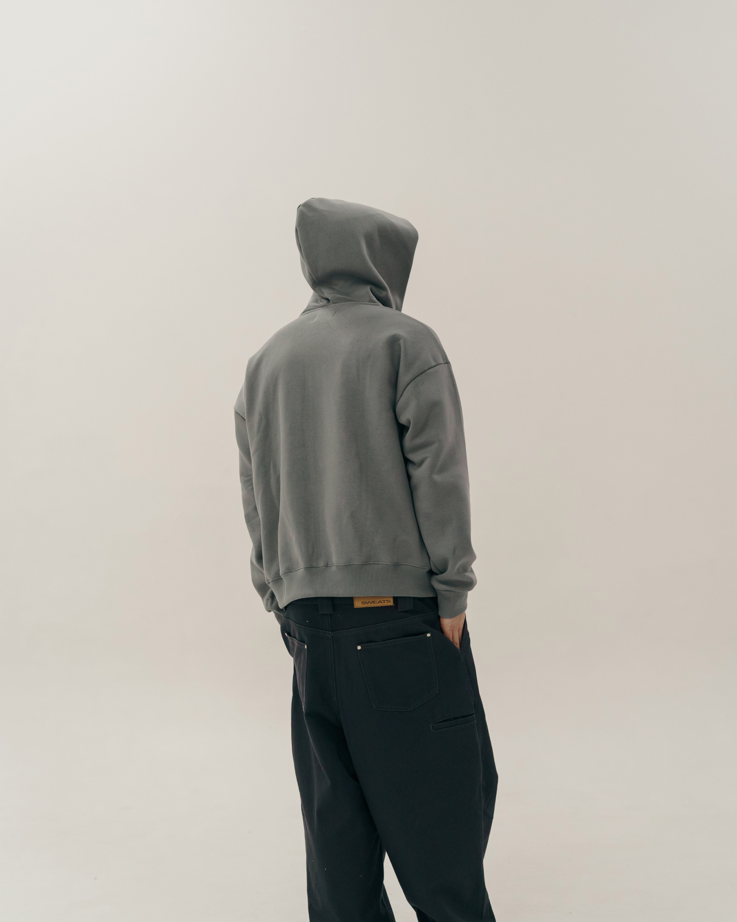 Grey Oversized Zip-Up Hoodie