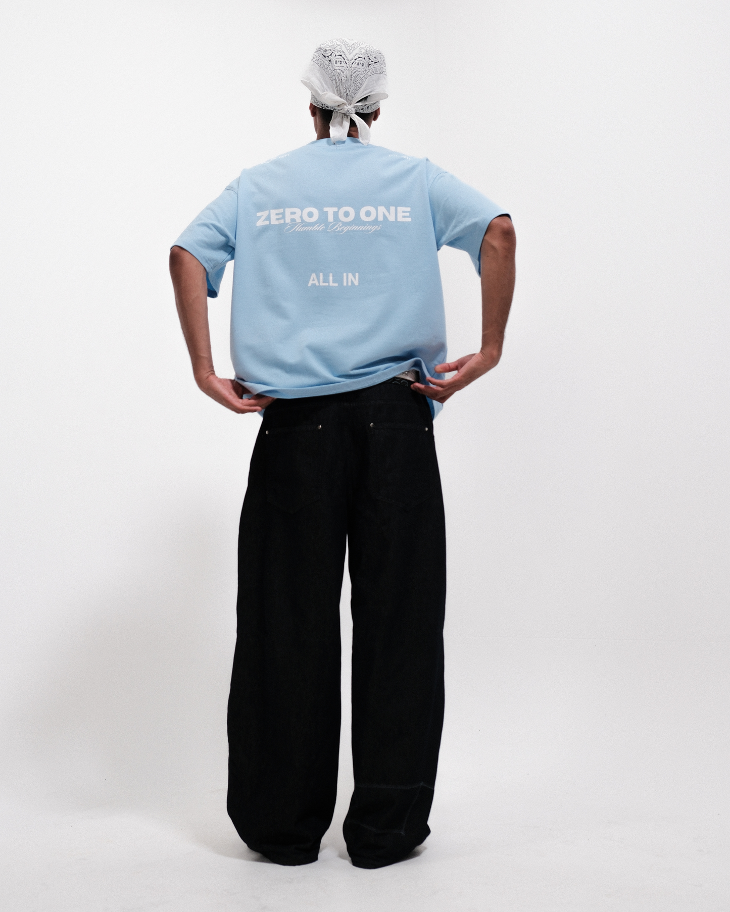 ALL IN — Baby Blue Boxy T-Shirt