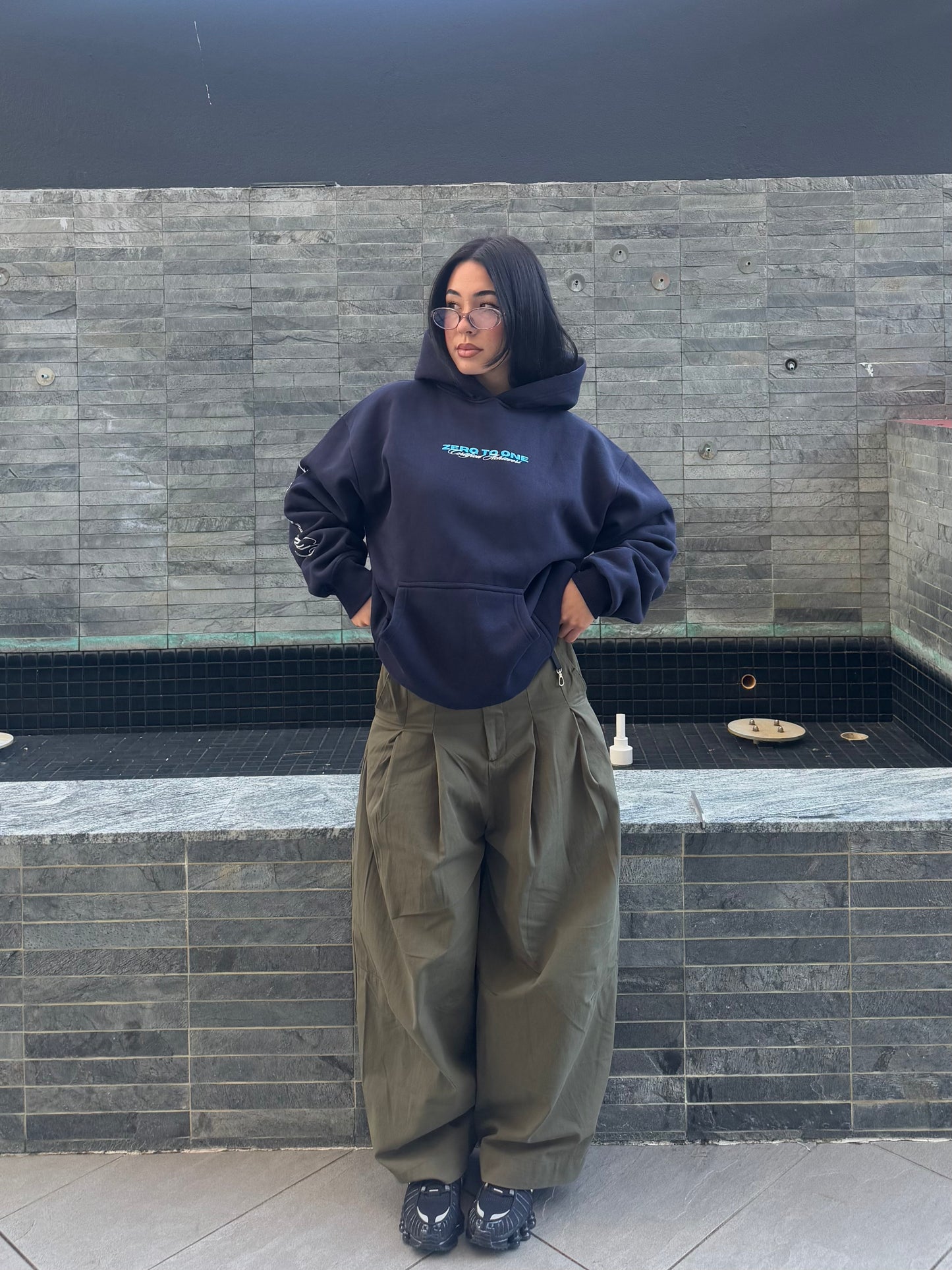 GOAT - Oversized Navy Hoodie