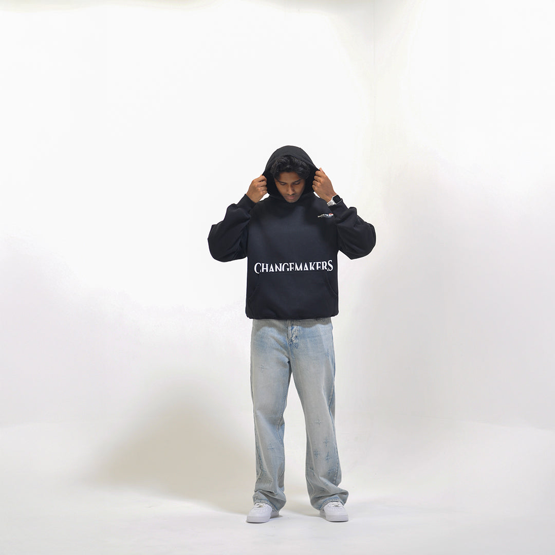 CHANGEMAKERS - Oversized Black Hoodie