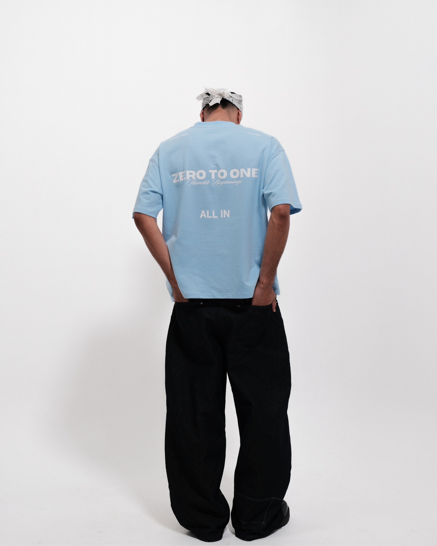 ALL IN — Baby Blue Boxy T-Shirt
