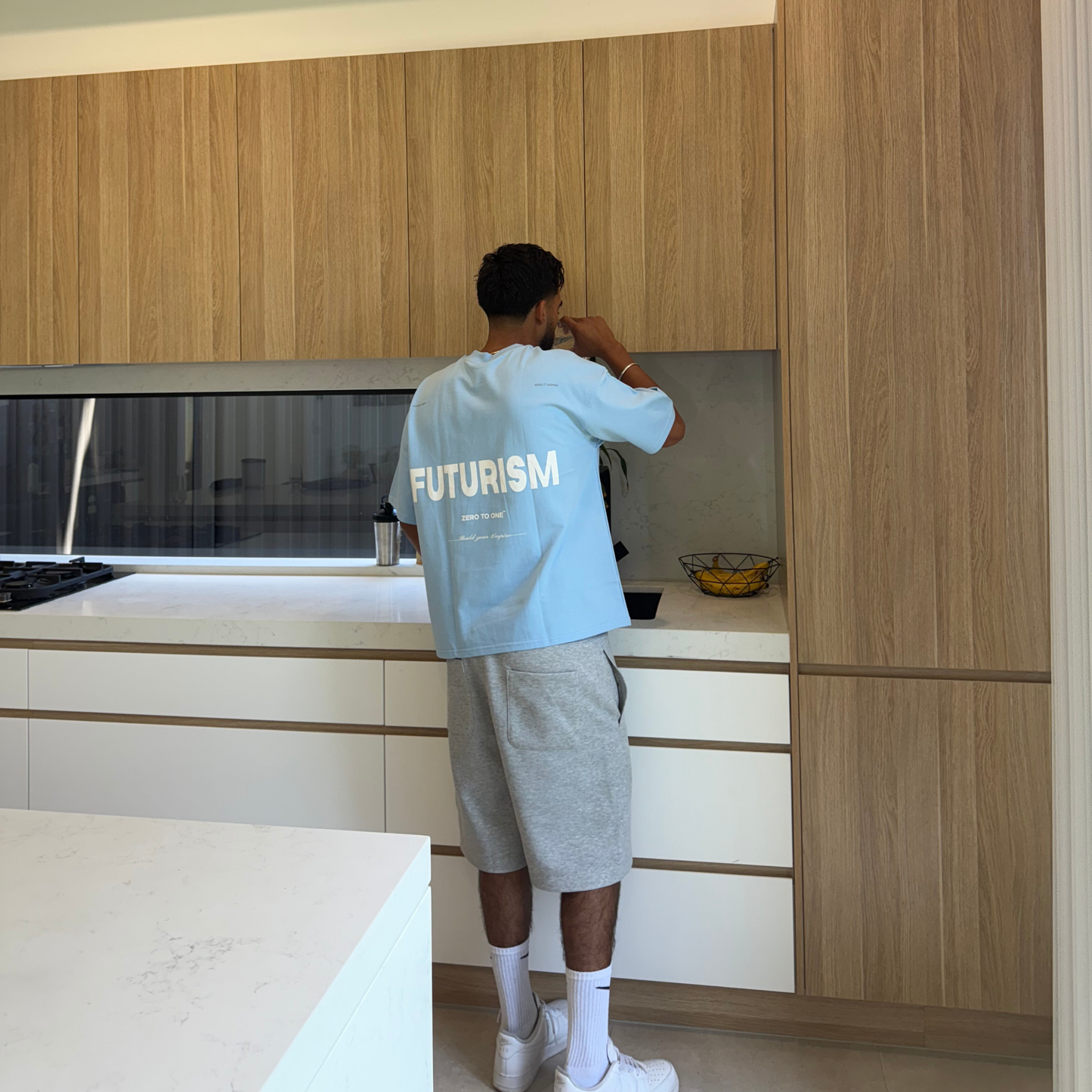 Graphic Boxy T-Shirt - Baby Blue