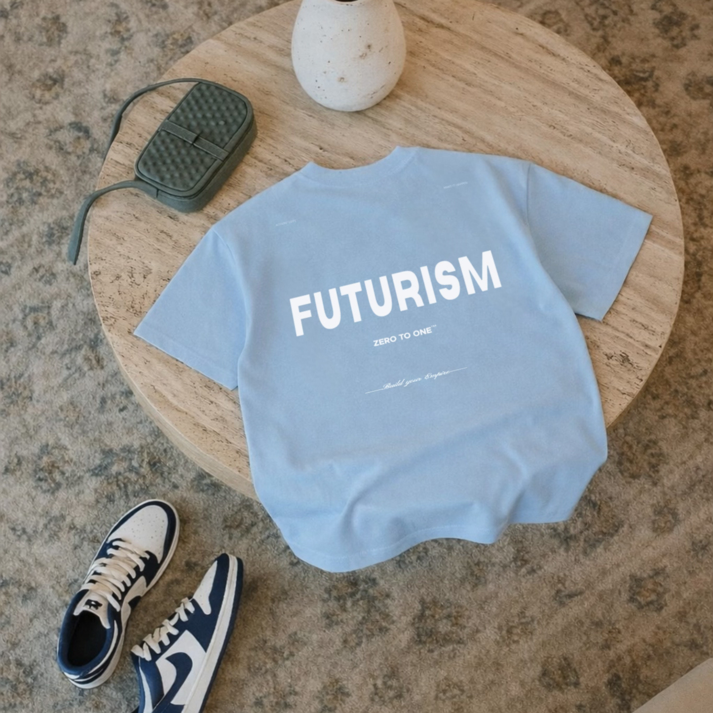 Graphic Boxy T-Shirt - Baby Blue