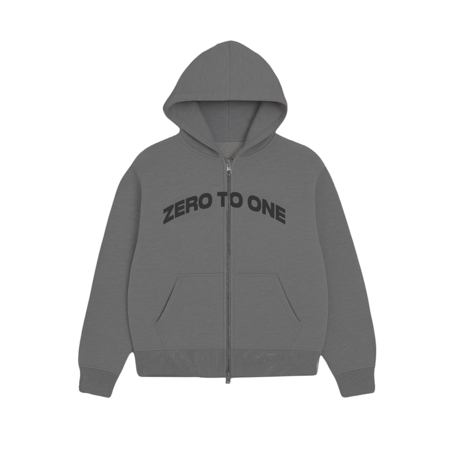 Oversized Zip-Up Hoodie - Grey