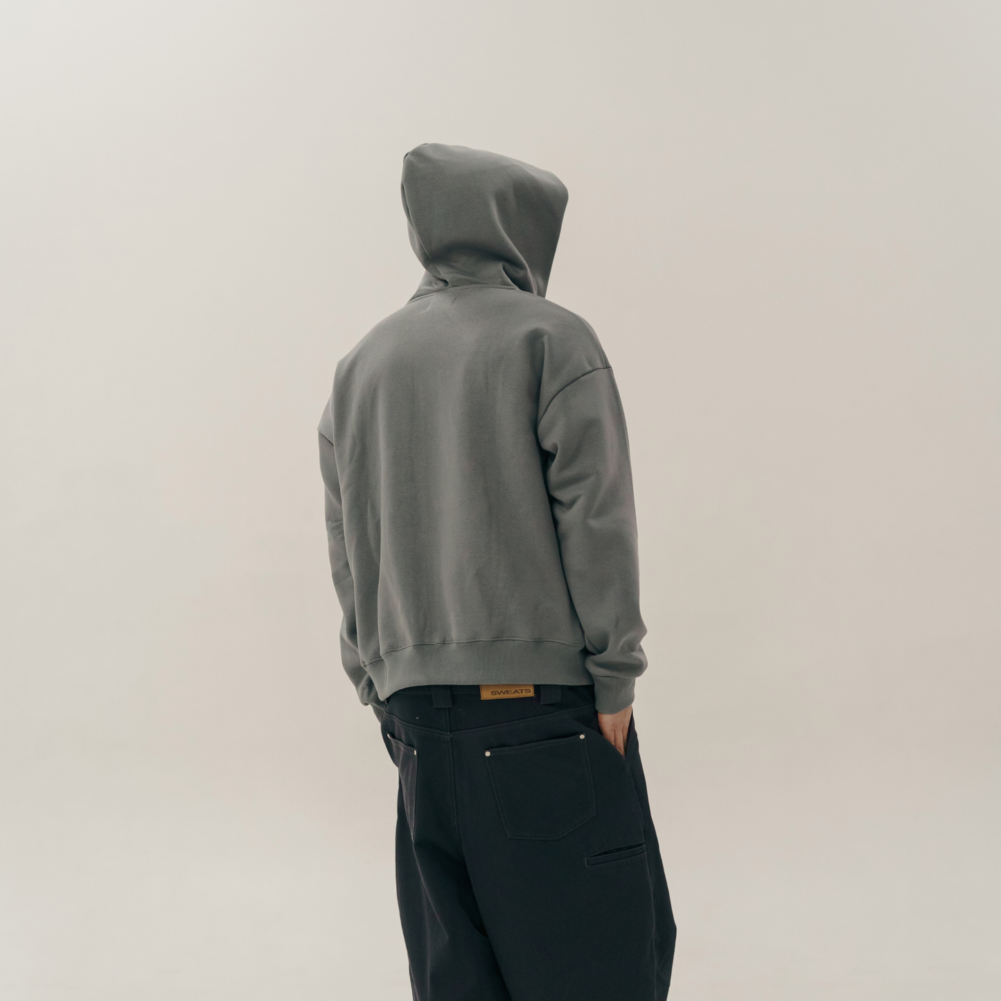 Oversized Zip-Up Hoodie - Grey
