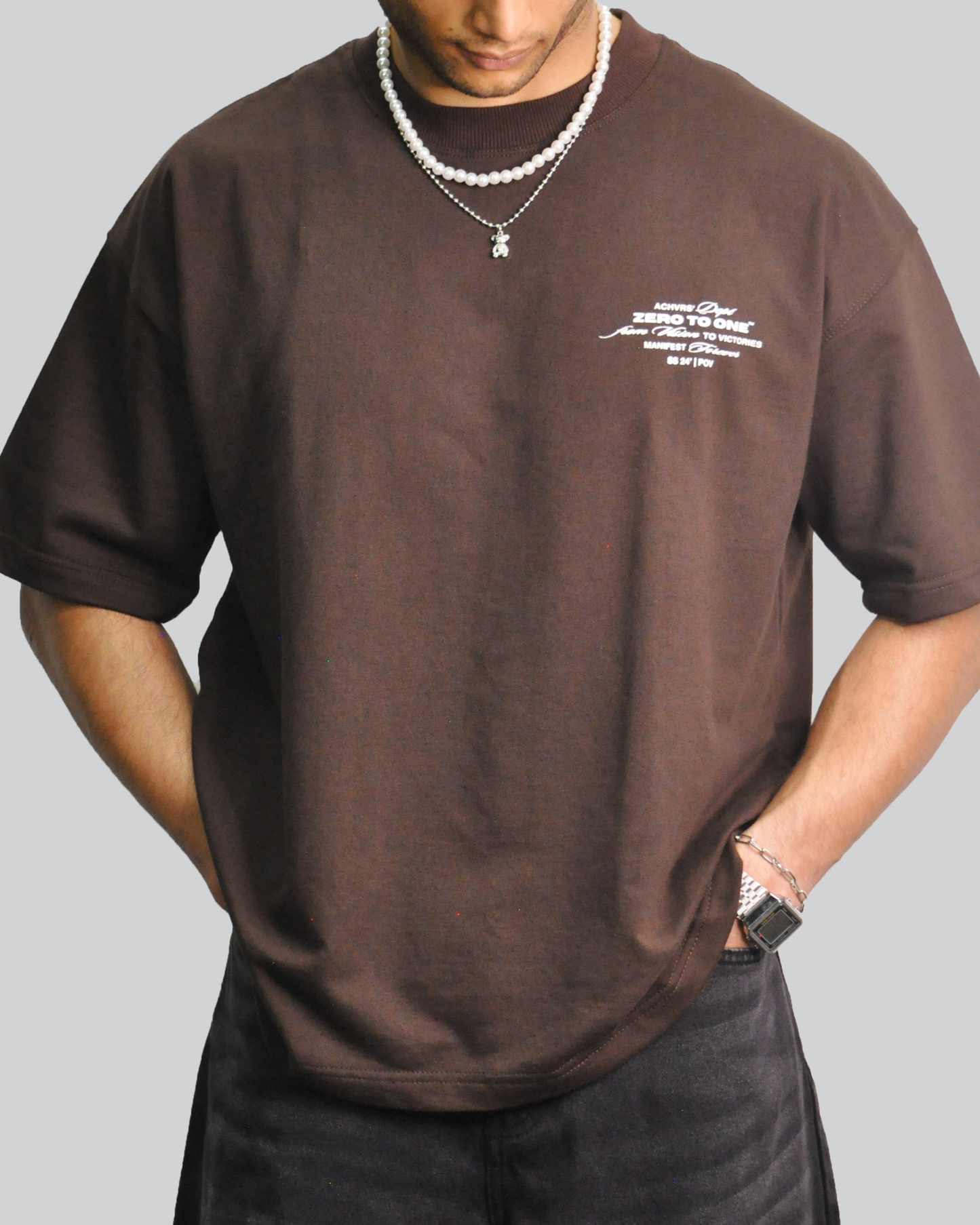 Luxury Graphic T-Shirt - Coffee