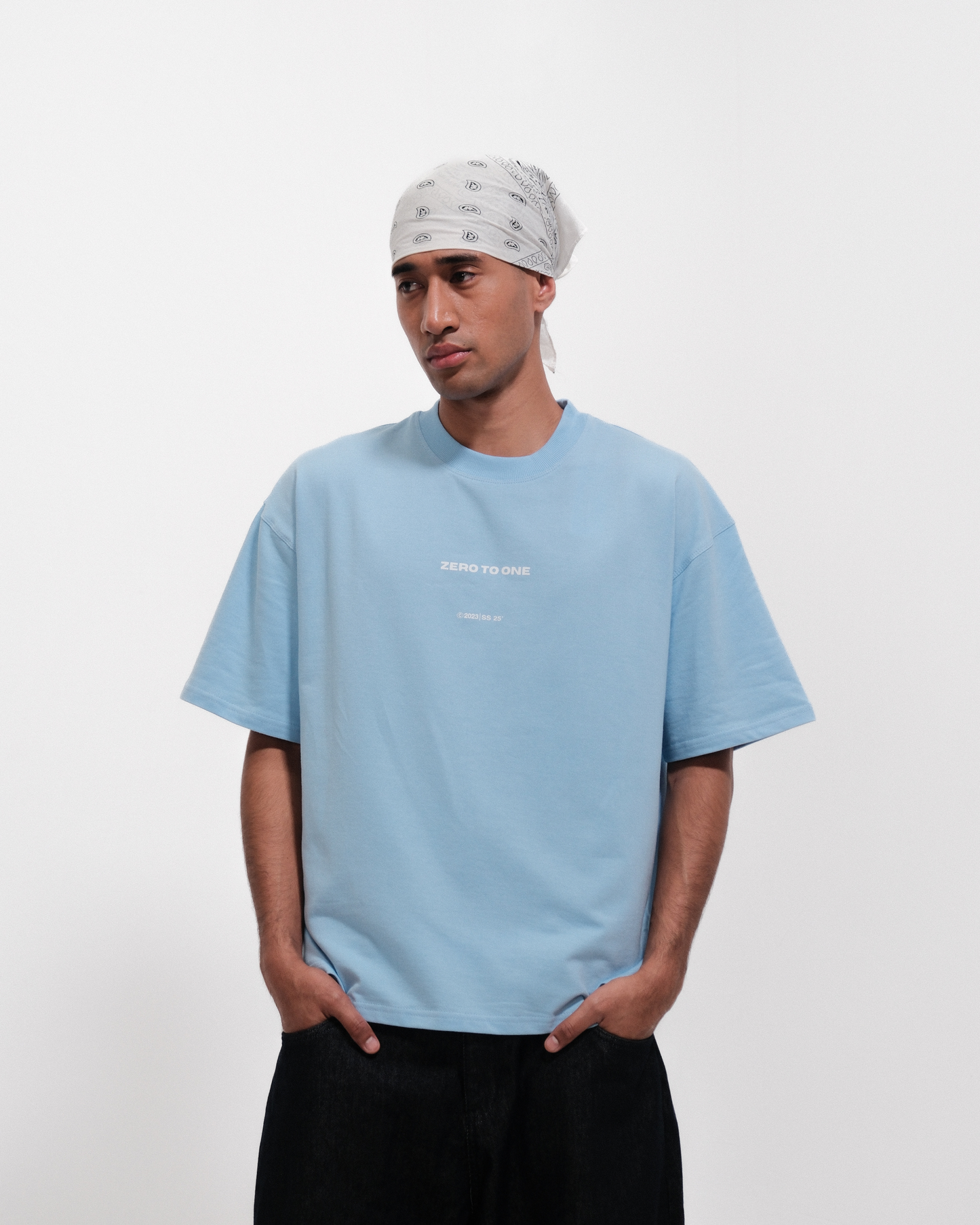 ALL IN — Baby Blue Boxy T-Shirt