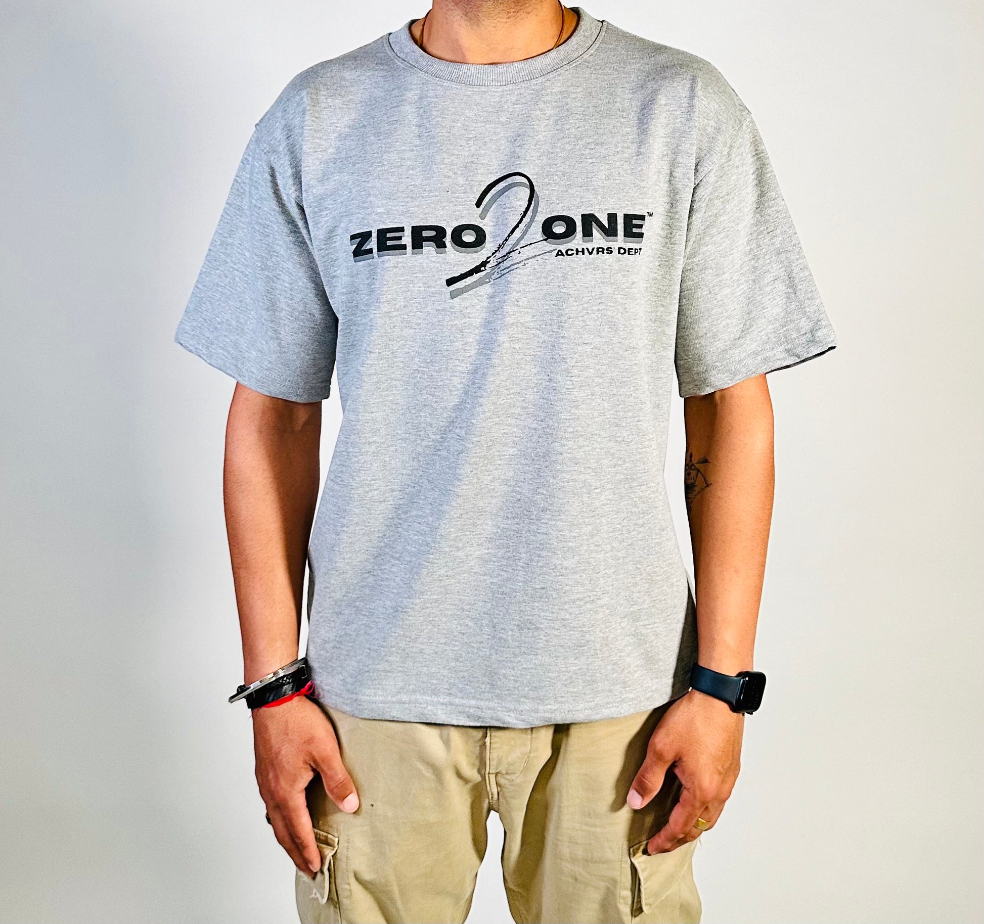 Signature Stone Grey T-Shirt - Zero To One Store