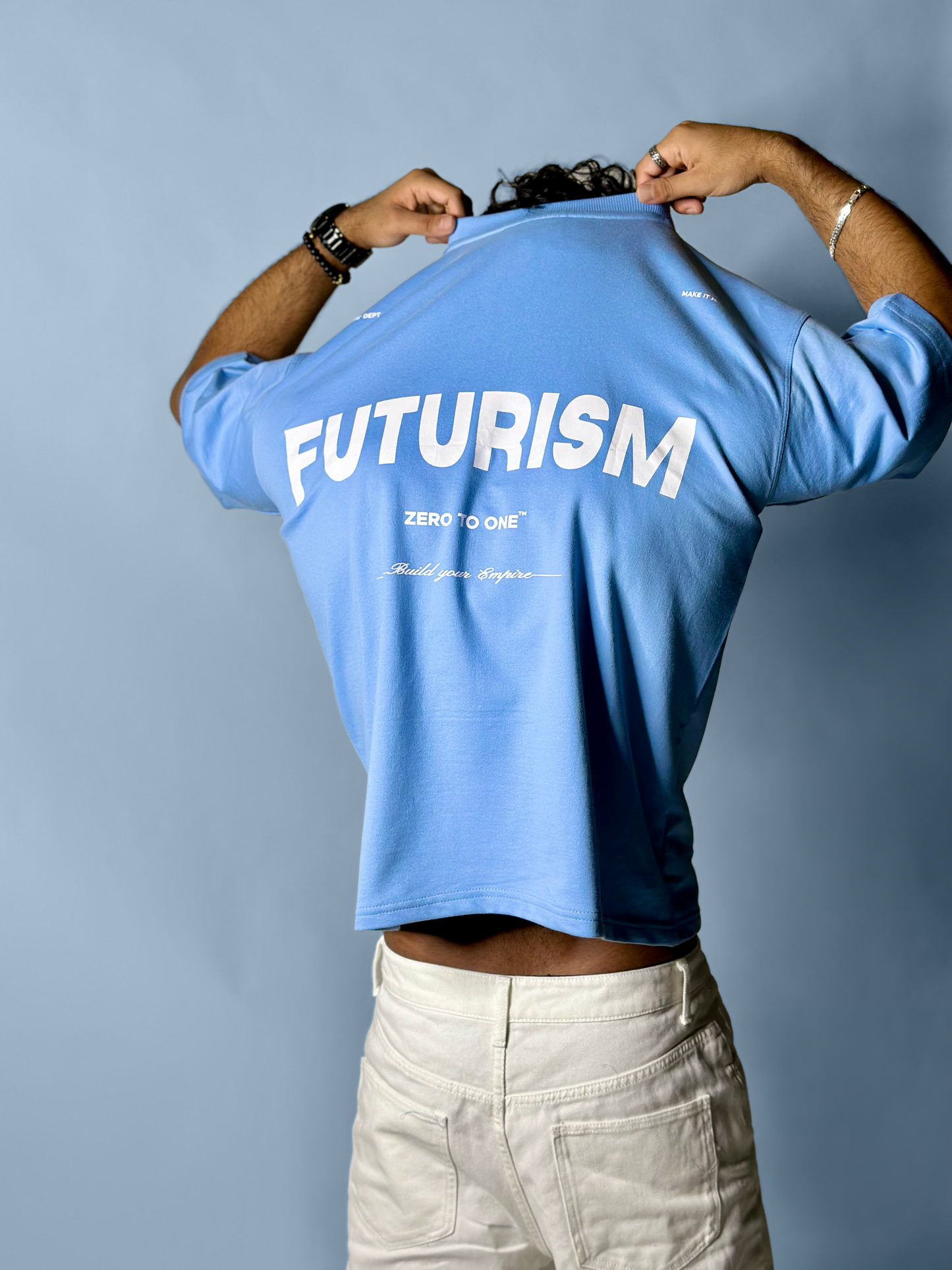 University Blue Futurism Oversized T-Shirt