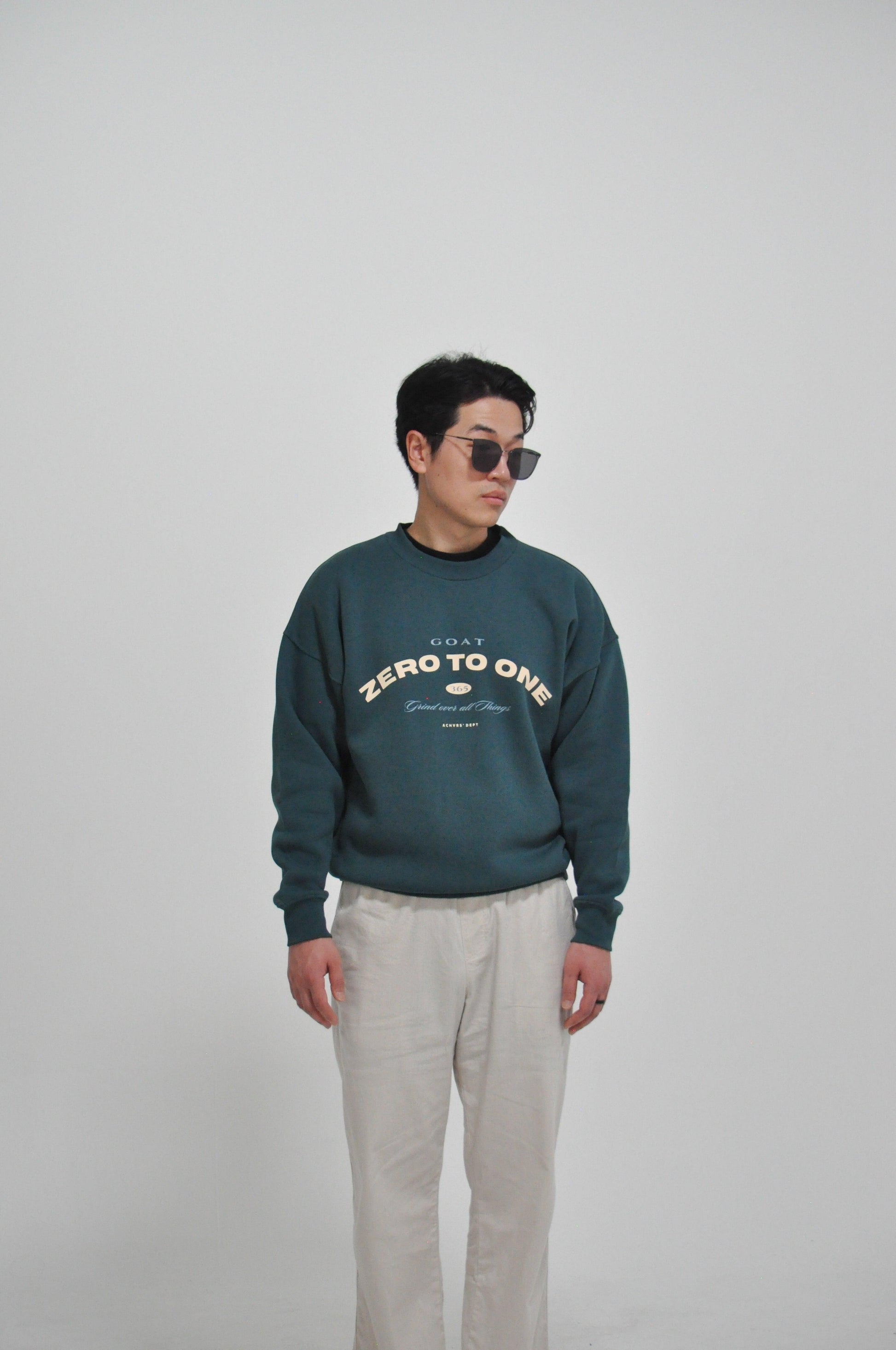 GOAT OVERSIZED TEAL SWEATER - Zero To One Store