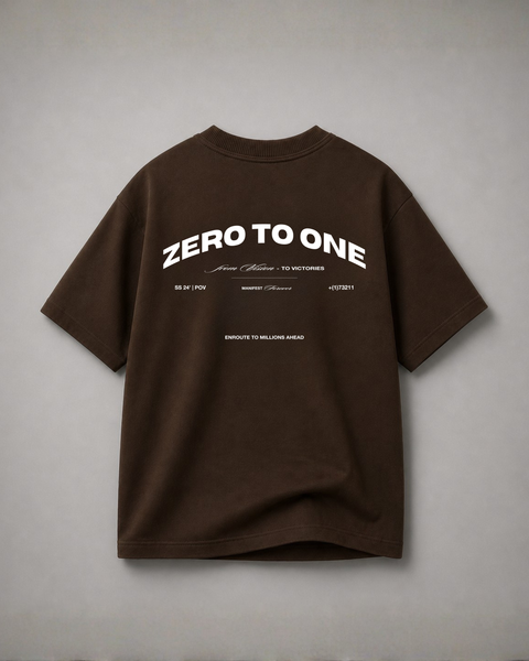 Short Sleeve Coffee Brown T-Shirt for Men | Oversized Cotton Tee