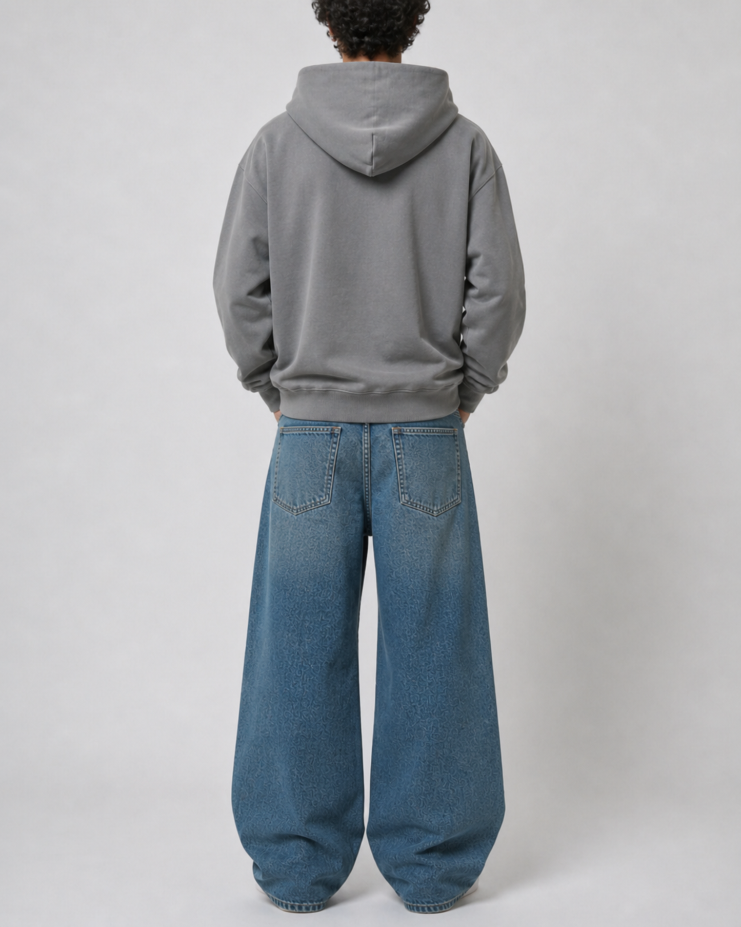Oversized Zip-Up Hoodie - Grey